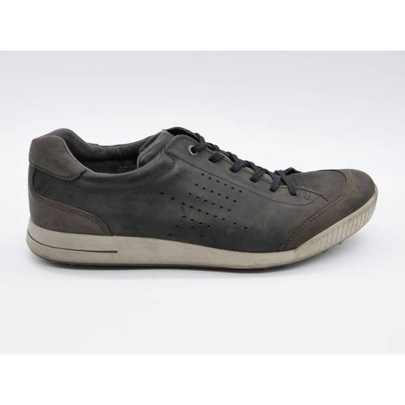 Ecco Golf Shoes Mens 12 Gray Leather Perforated Spikeless Lace Up Low Top - Picture 4 of 12